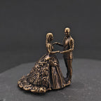 Brass Wedding Couple Figurine – Handcrafted Miniature Collectible