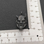 Oni Mask Brass Pendant – Handcrafted Japanese Demon Keychain Charm