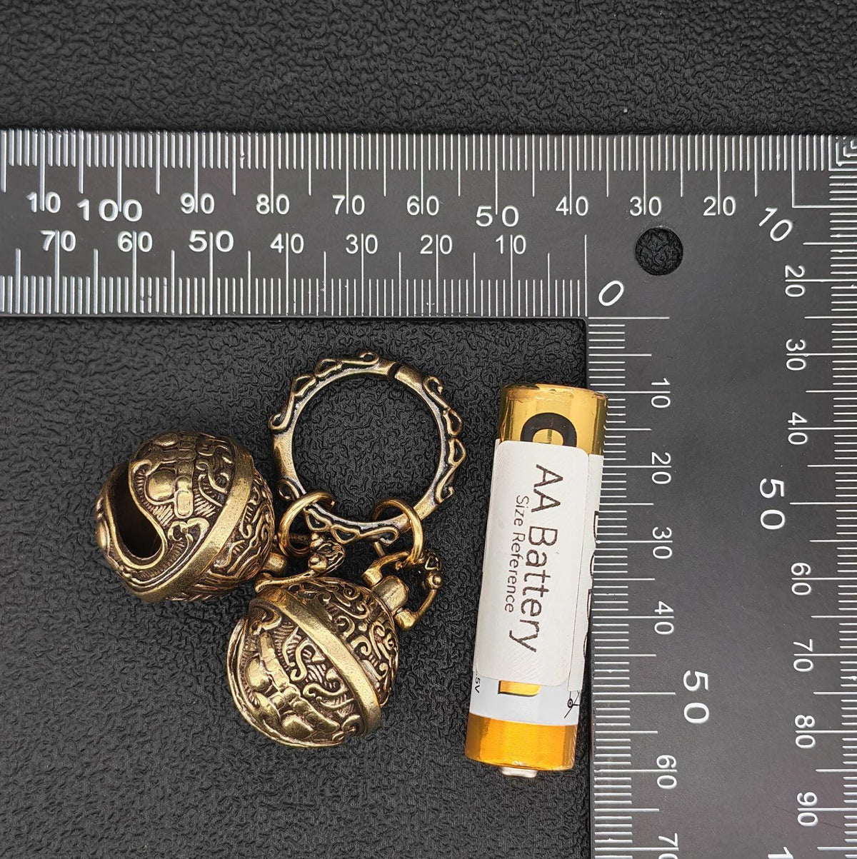Brass Pixiu Bell Charm – Handcrafted Chinese Lucky Amulet Pendant