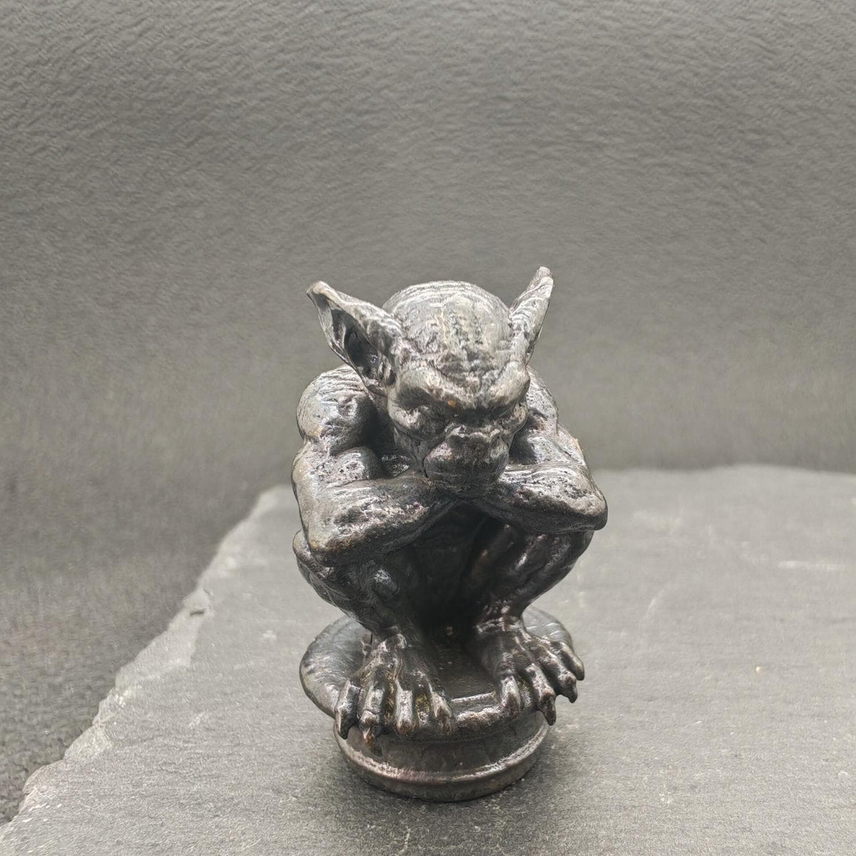 Miniature Brass Gargoyle Demon Statue — Terrarium & Diorama Decor