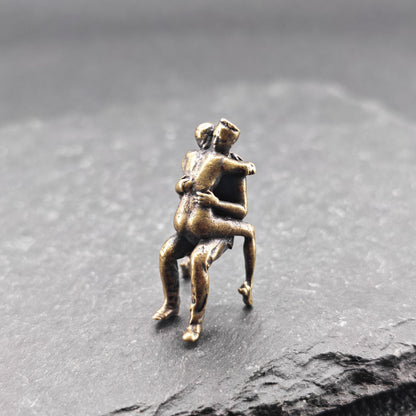 Brass Seated Couple Figurine — Intimate Miniature Collectible