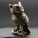 Brass Owl Figurine – Polished Handcrafted Desk Collectible