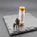 Walking Hand in Hand Brass Figurine – Father and Child Miniature Sculpture