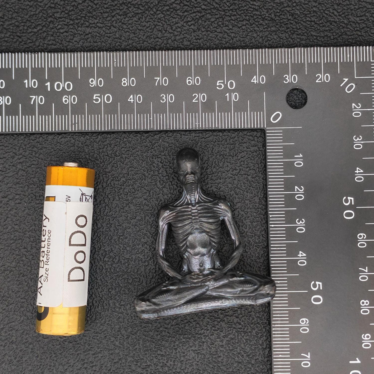 Brass Meditating Skeleton — Gothic Memento Mori Desk Sculpture for Dark Souls and Deep Thinkers