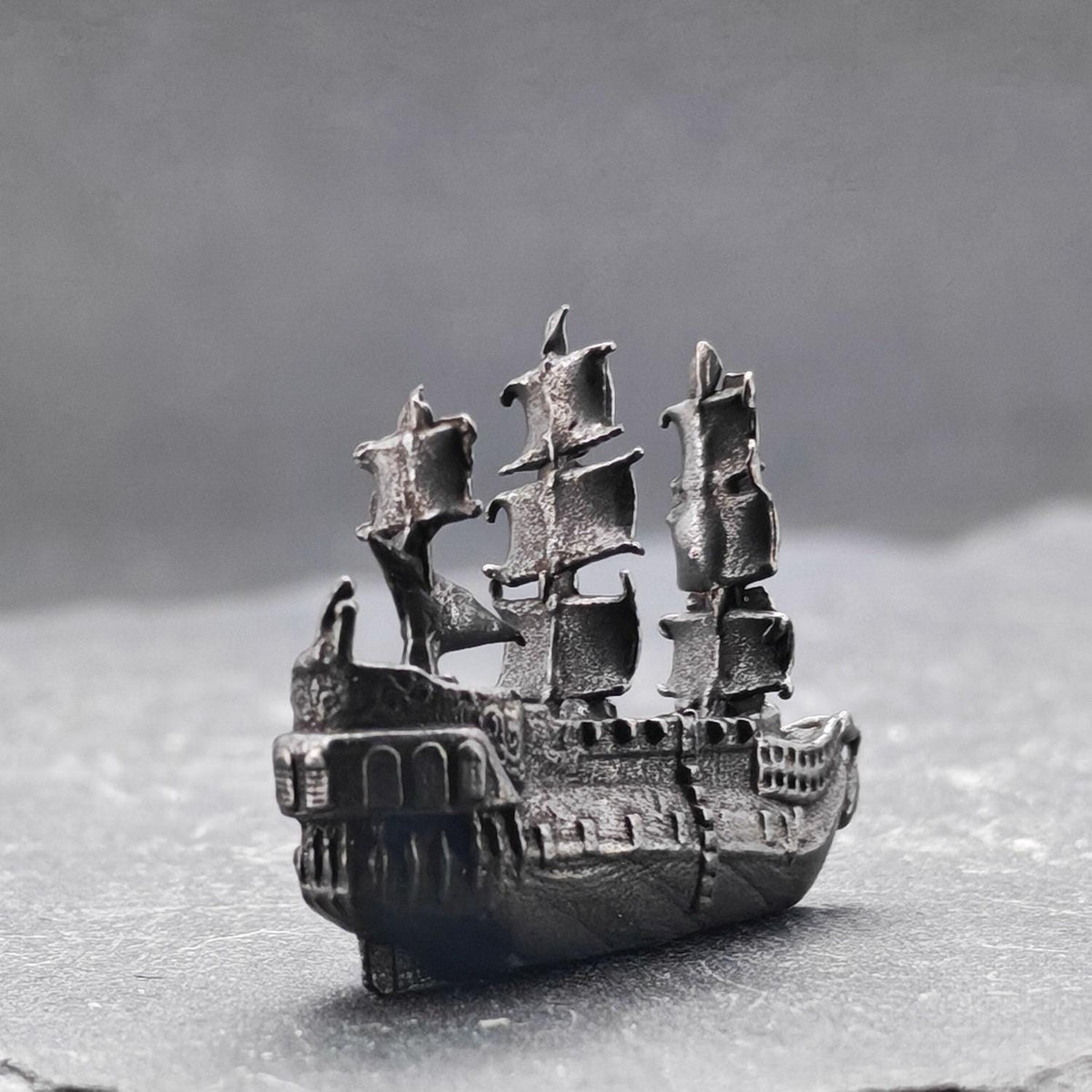 Brass Galleon Ship Miniature – Handcast Antique Pirate Vessel Sculpture