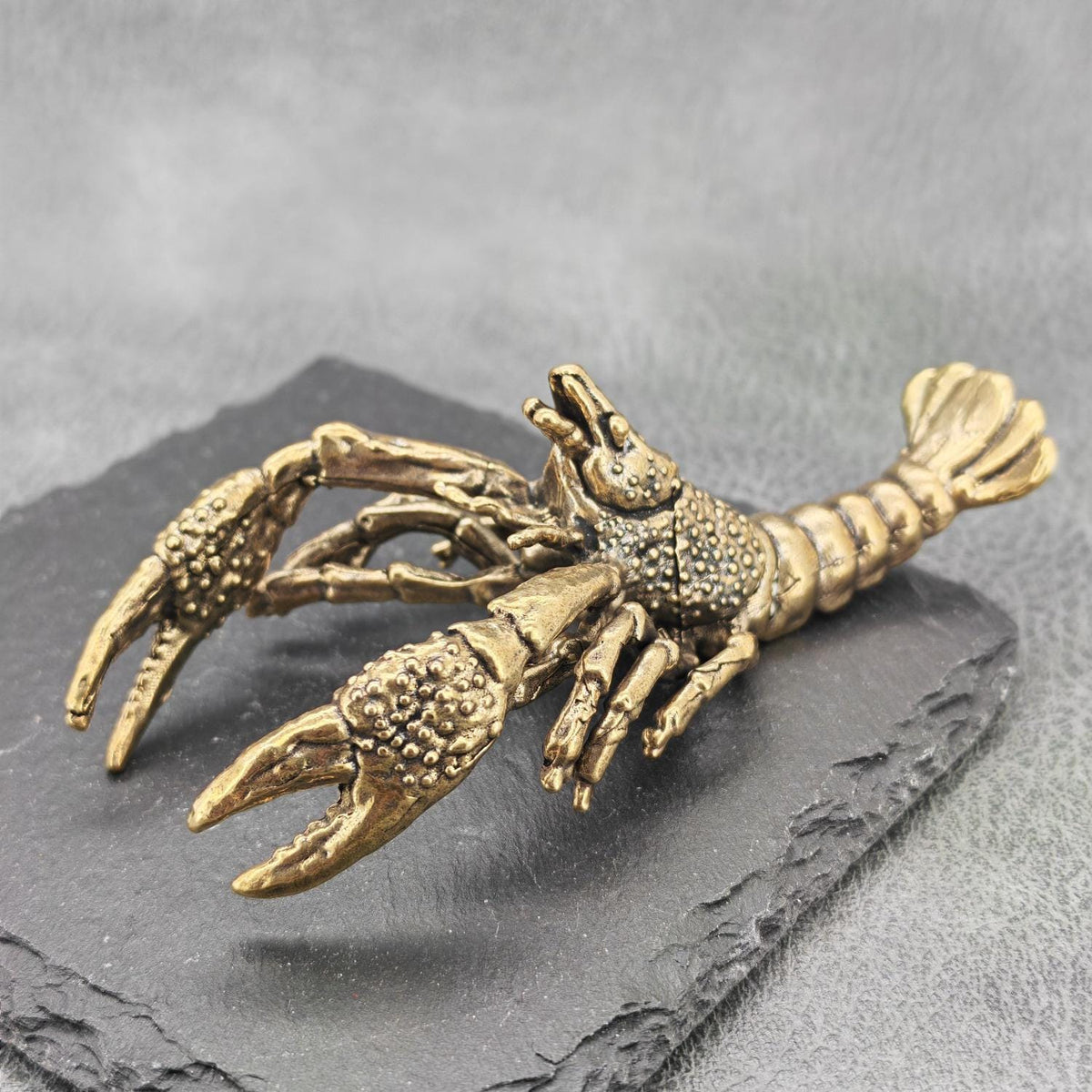 Brass Weightlifting Lobster — Quirky Pen Holder and Desk Sculpture
