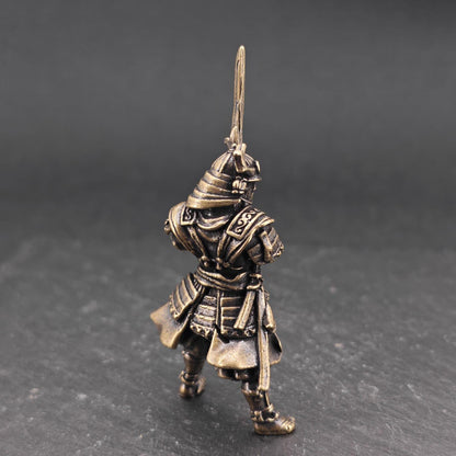 Brass Samurai Warrior Figurine – Handcrafted Desk Collectible