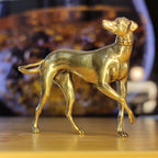 Striding Greyhound Brass Figurine – Handcrafted Noble Dog Collectible