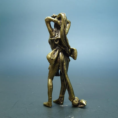 Brass Elegant Figure Figurine — Traditional Beauty Sculpture & Cultural Desk Collectible