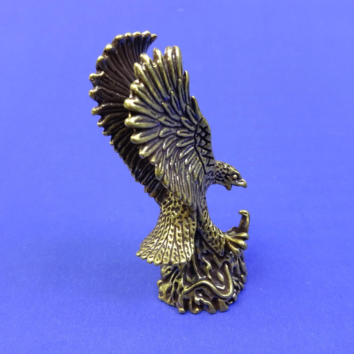 Brass Eagle Sculpture — Wings Spread, Ready to Rise