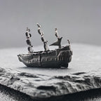 Brass Galleon Ship Miniature – Handcast Antique Pirate Vessel Sculpture