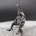 Beetle Man Brass Figurine – Antique Black Insect Hybrid Collectible Sculpture