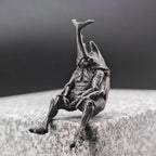 Beetle Man Brass Figurine – Antique Black Insect Hybrid Collectible Sculpture