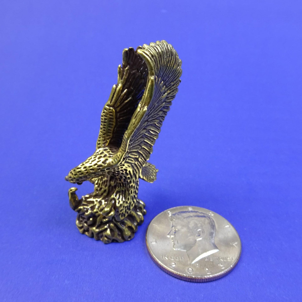 Brass Eagle Sculpture — Wings Spread, Ready to Rise