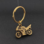 Brass Motorcycle Keychain – Handcrafted Sport Bike Charm for Bikers