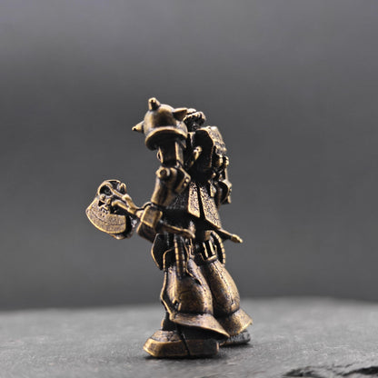 Brass Heavy Armoured Legionnaire Miniature — Sci-Fi Soldier Micro World Figure
