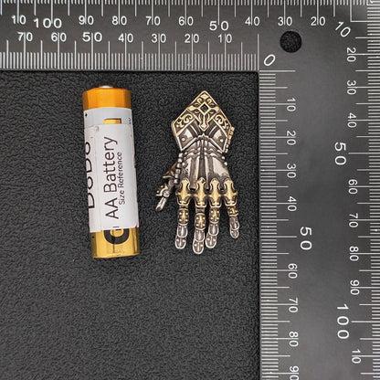 Guardian Hand Pendant — Articulated Medieval Gauntlet in Steampunk and Gothic Style