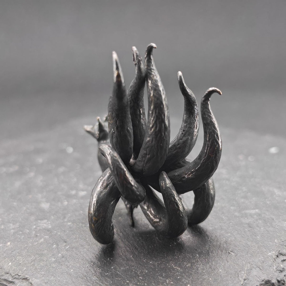 Nine-Tailed Fox Brass Figurine – Handcrafted Kitsune Mythical Collectible