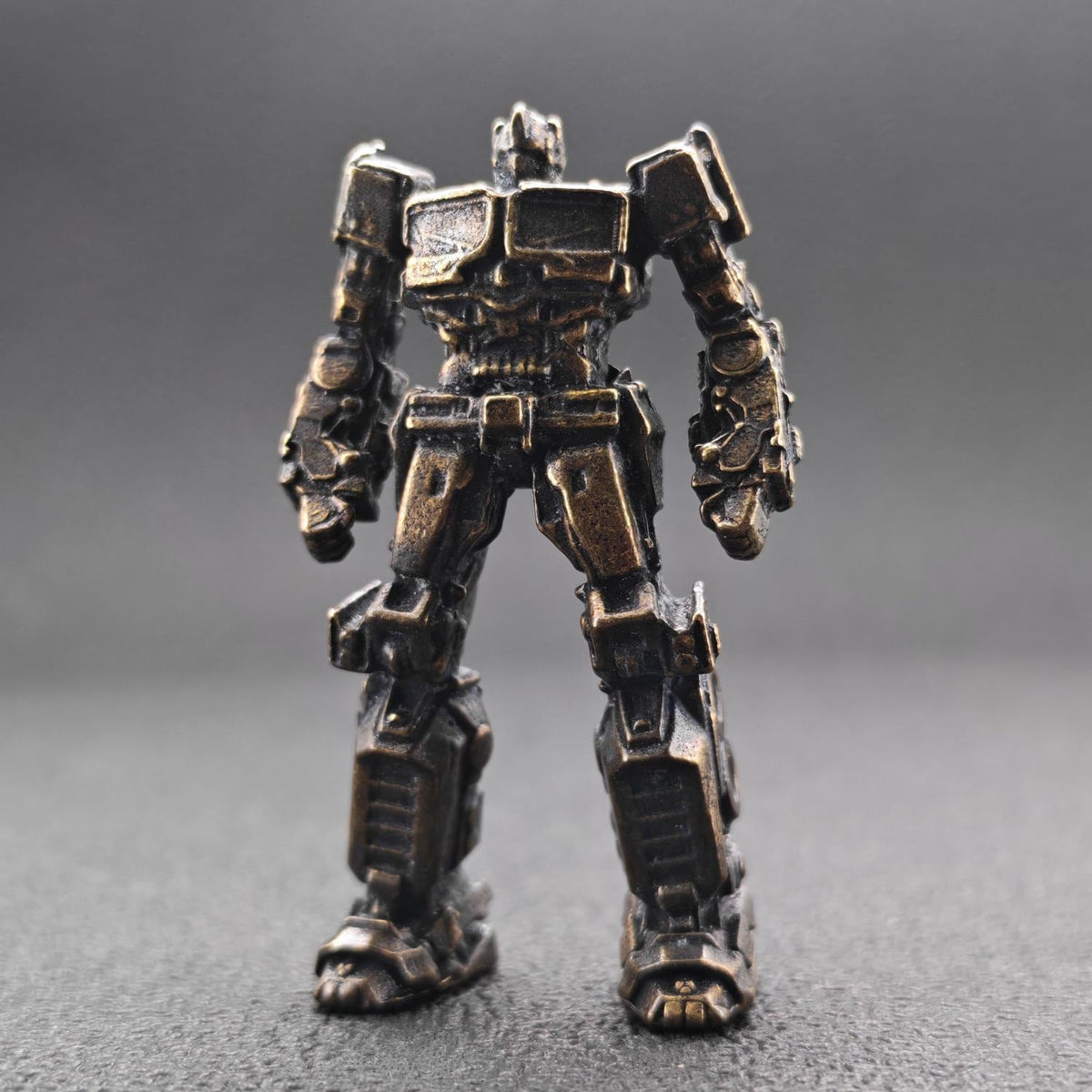 Brass Autobot Commander Figurine — Transformers-Inspired Sci-Fi Robot Desk Sculpture