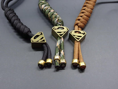 Brass EDC Keychain Lanyard — Shield Crest Paracord Pendant