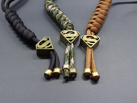 Brass EDC Keychain Lanyard — Shield Crest Paracord Pendant