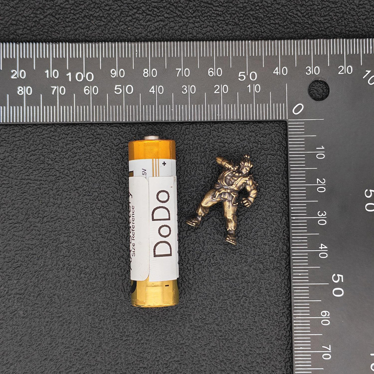 Brass Combat Fighter Miniature — Martial Arts Desk Sculpture & Fantasy Collector Piece