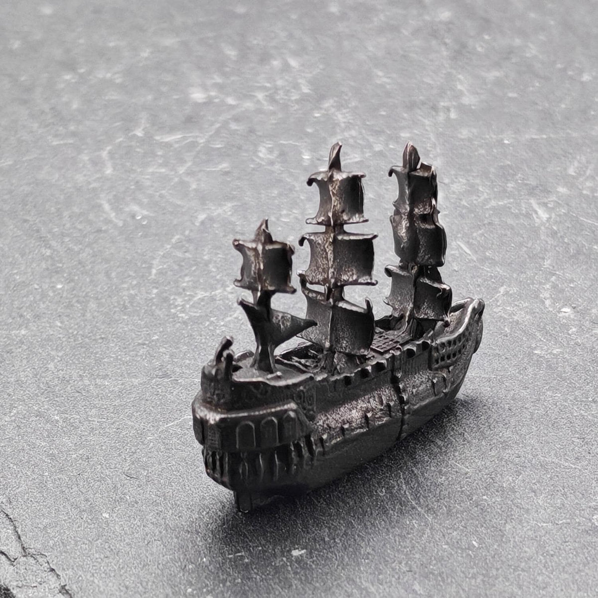 Brass Galleon Ship Miniature – Handcast Antique Pirate Vessel Sculpture