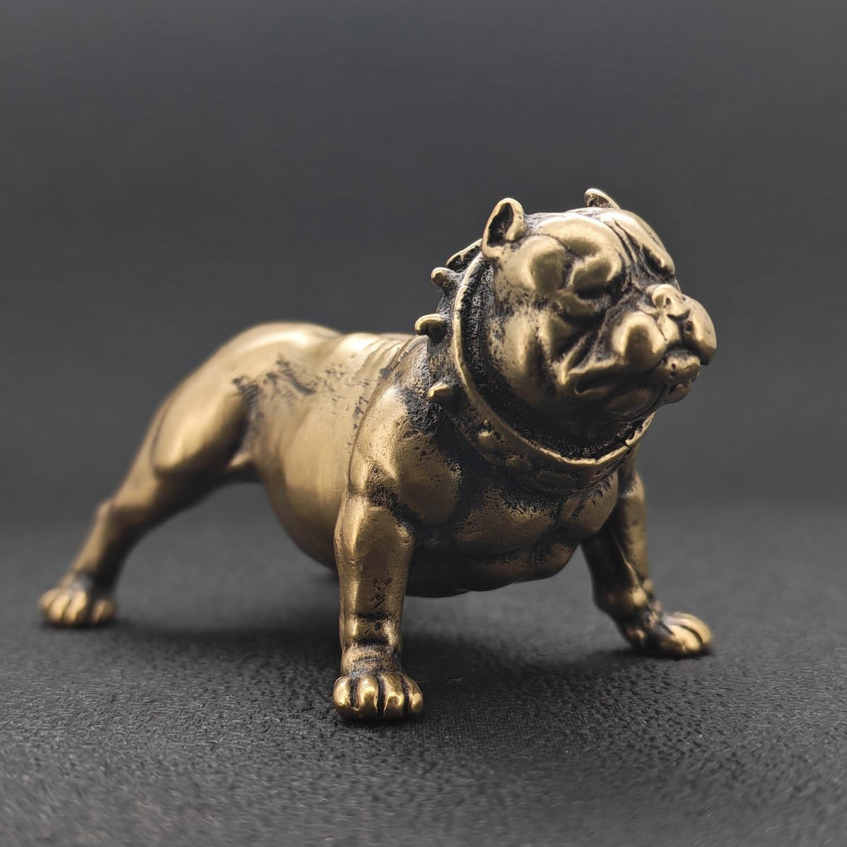 Brass Bulldog Figurine – Heavyweight Handcrafted Dog Collectible