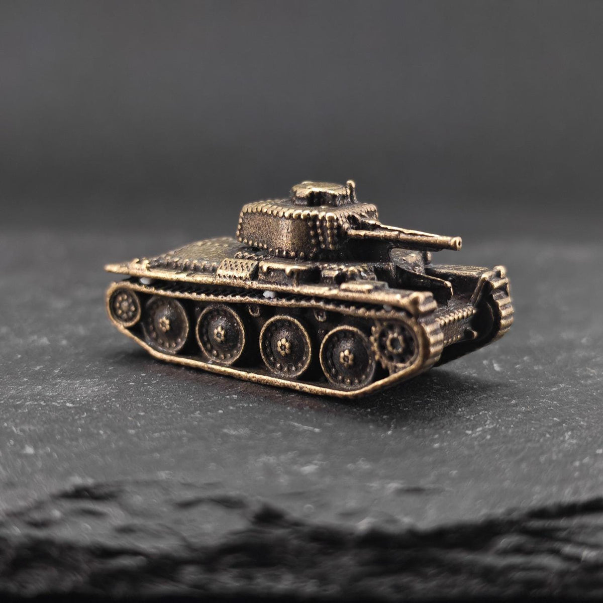 Brass Pz.38(t) Light Tank — WWII German Miniature for Diorama and Collectors