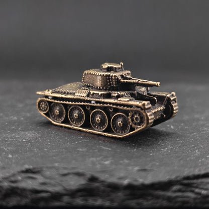 Brass Pz.38(t) Light Tank — WWII German Miniature for Diorama and Collectors