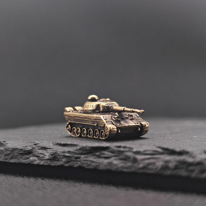 Brass Tank Miniature — Oxidised Military Collectible for Desk and Diorama