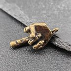 Brass Middle Finger Pendant – Handcrafted Punk Keychain Charm