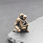 Back Hug Brass Figurine – Handcrafted Romantic Couple Miniature Sculpture
