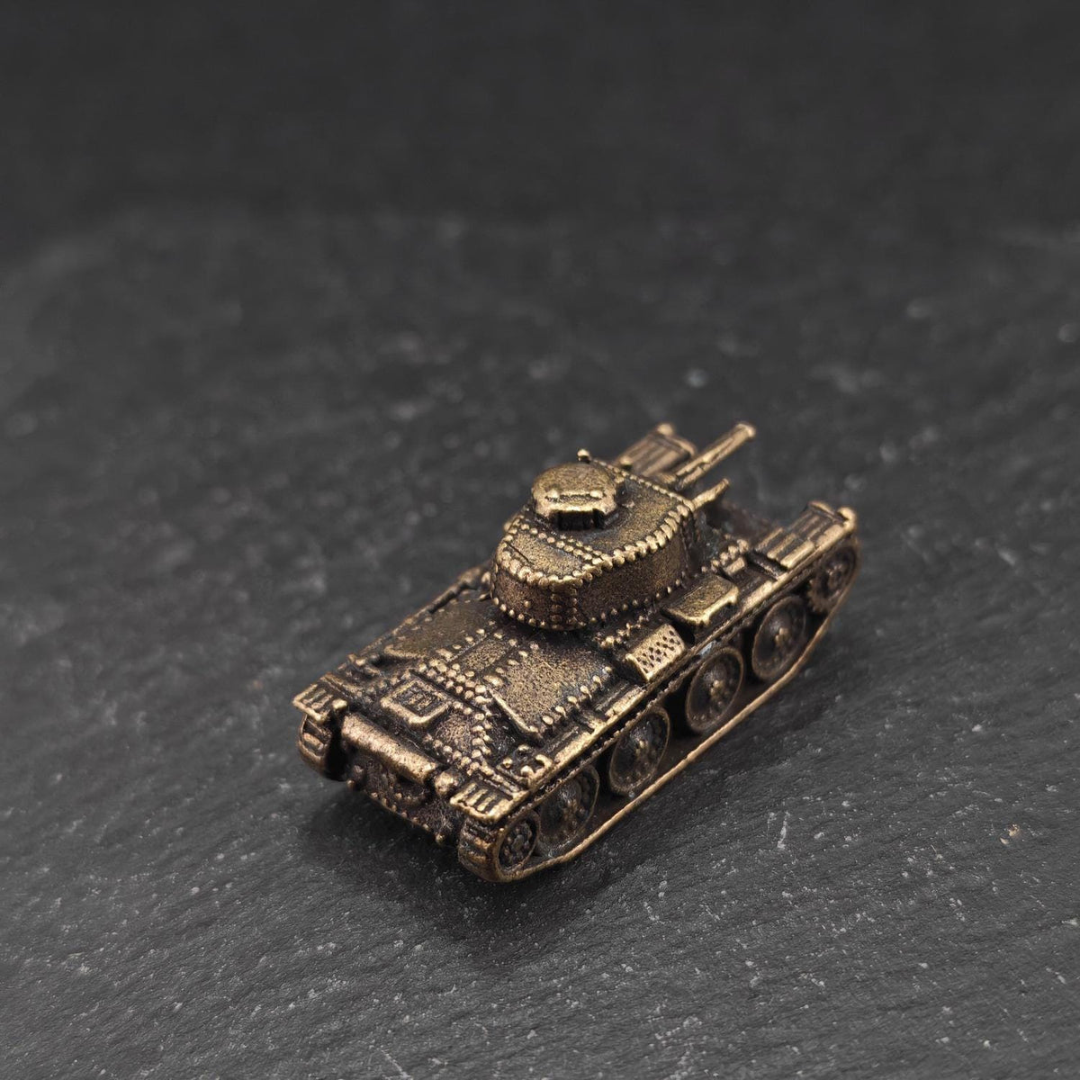 Brass Pz.38(t) Light Tank — WWII German Miniature for Diorama and Collectors