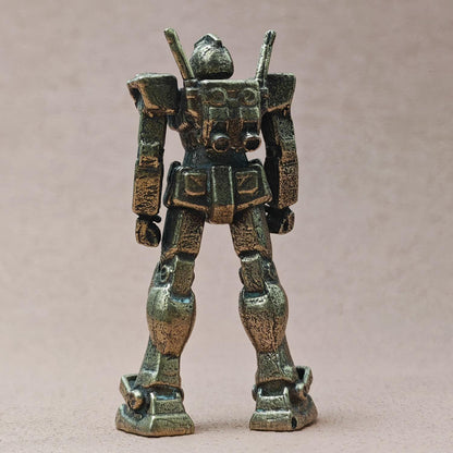 Brass Mecha Mobile Suit Figurine — Sci-Fi Robot Desk Sculpture & Anime Collector Piece