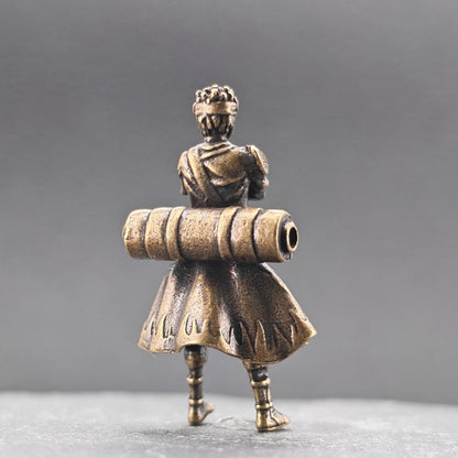 Brass Ninja Figurine – Micro Anime-Inspired Collectible for Desk & Shelf