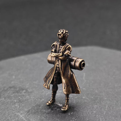 Brass Ninja Figurine – Micro Anime-Inspired Collectible for Desk & Shelf