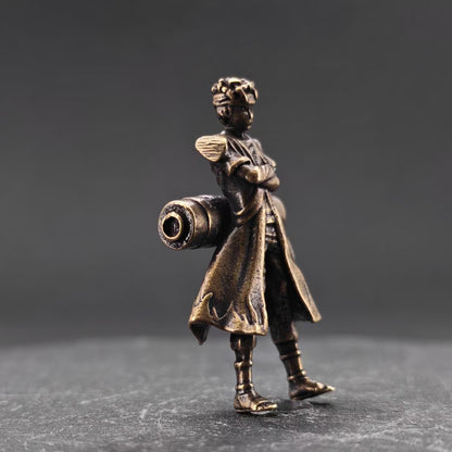 Brass Ninja Figurine – Micro Anime-Inspired Collectible for Desk & Shelf