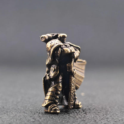 Brass Primarch Warrior Figurine – Micro Lost-Wax Cast Collectible for Desk & Display