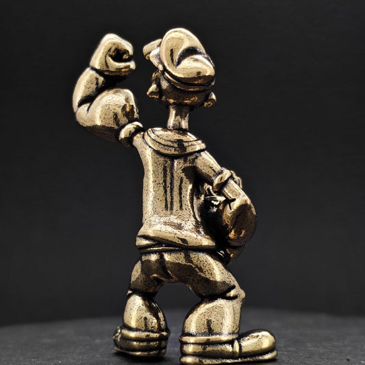 Brass Sailor Figurine — Vintage Cartoon Icon Desk Collectible