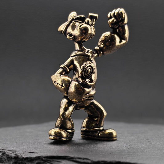 Brass Sailor Figurine — Vintage Cartoon Icon Desk Collectible