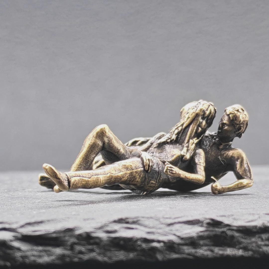 Lying in Each Other's Arms — Brass Couple Figurine
