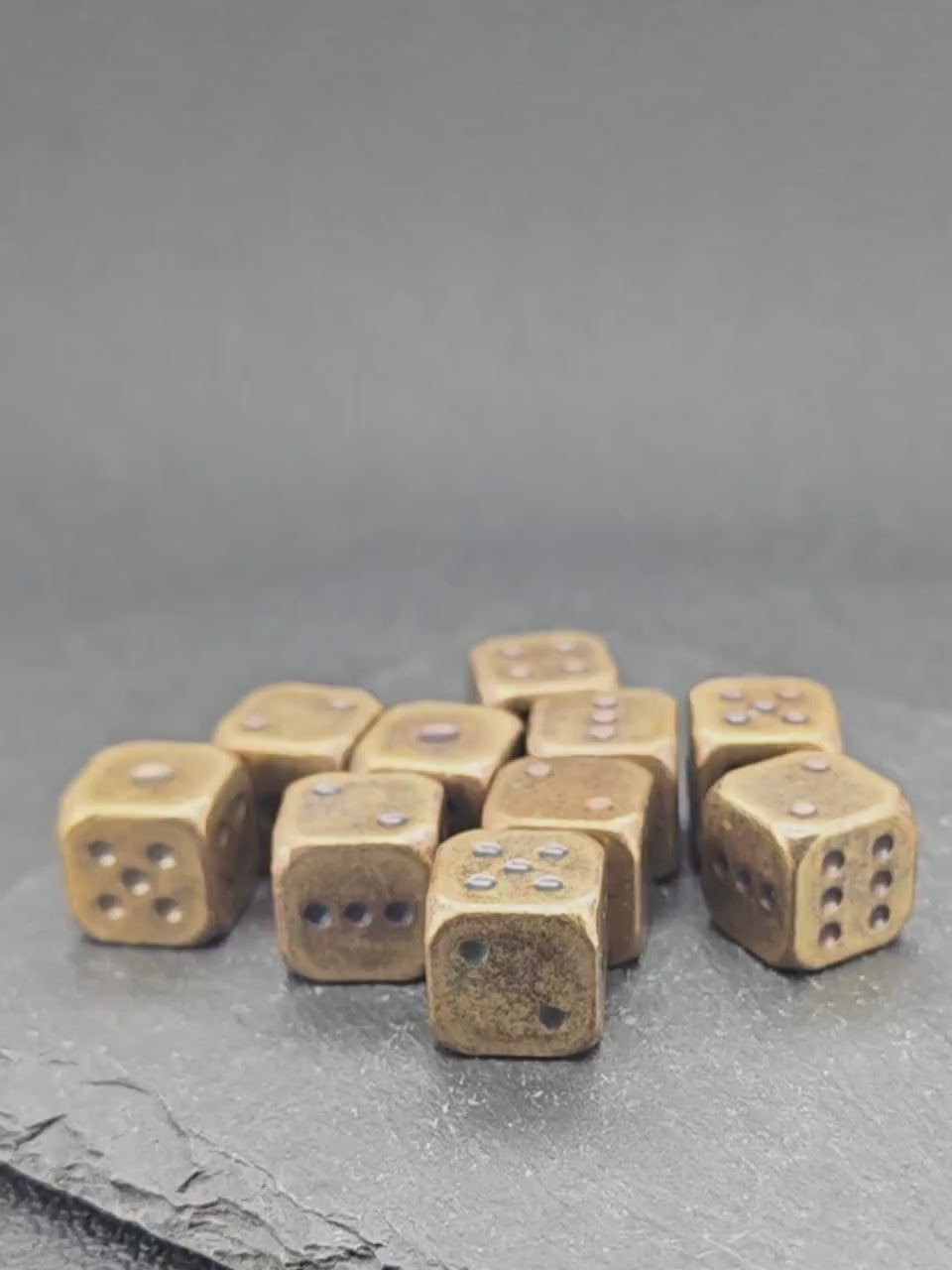 Solid Brass Dice – Polished Miniature Gaming Cube Collectible