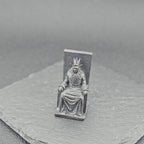 Brass Throne Figurine – Crowned Ruler, Handcrafted Dark Fantasy Collectible