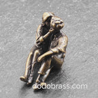Lovers in Embrace — Tiny Brass Couple Sculpture