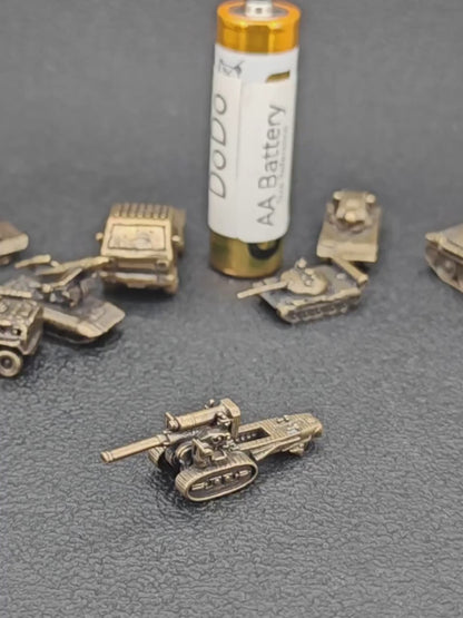 Brass Soviet Self-Propelled Artillery Miniature — Stalin’s Hammer WWII Micro Model for Diorama