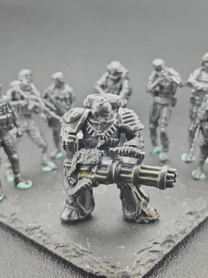 Brass Military Miniature — Oxidised Black Soldier Figurine, 9 Poses for Collectors and Diorama Builders
