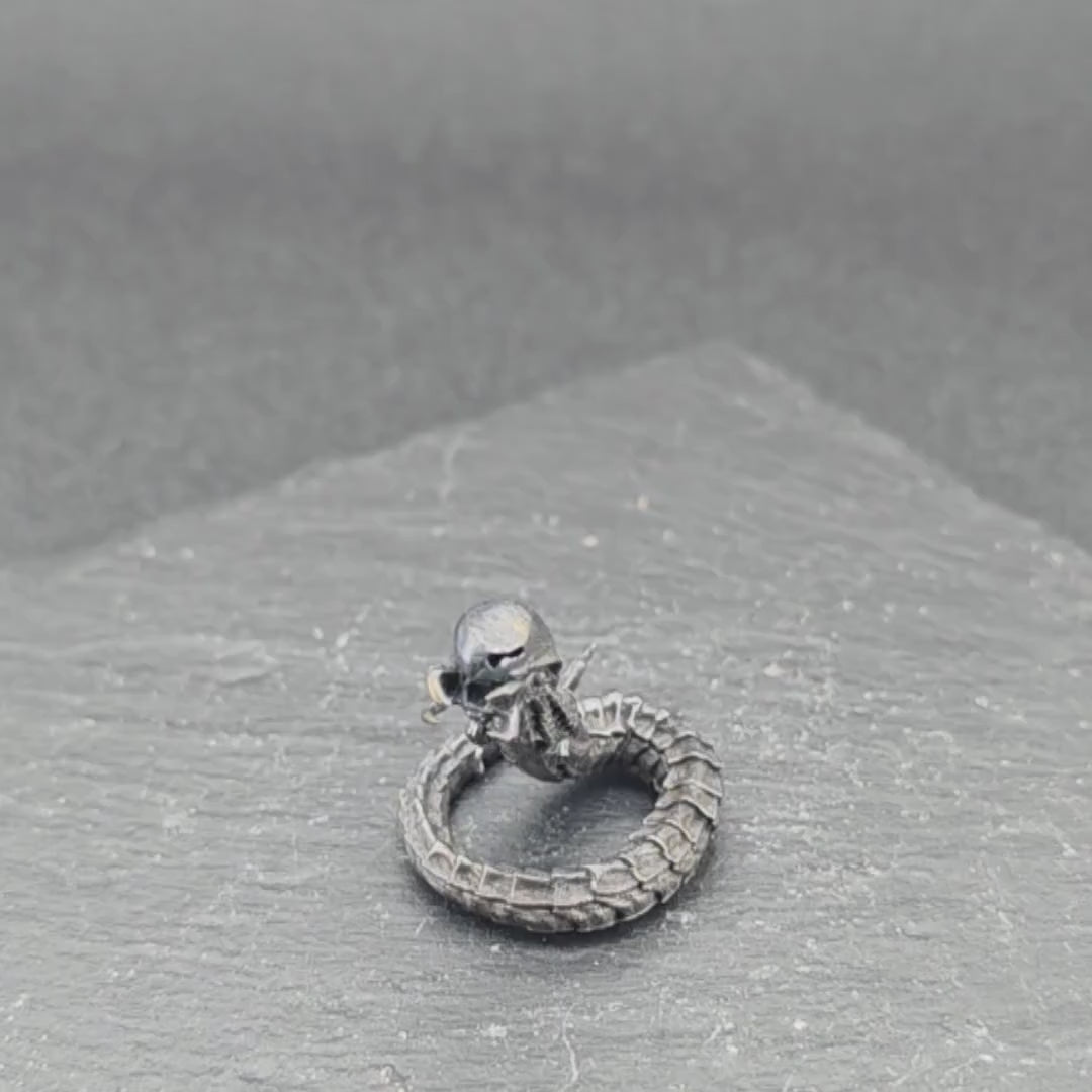 Brass Facehugger Miniature | Oxidised Black | Biomechanical Horror Collectible