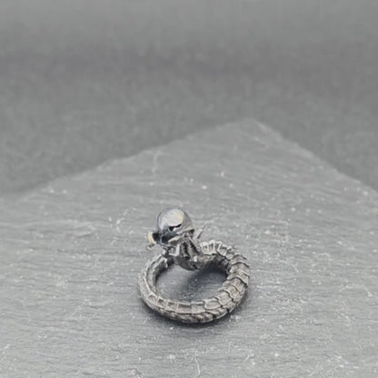 Brass Facehugger Miniature | Oxidised Black | Biomechanical Horror Collectible