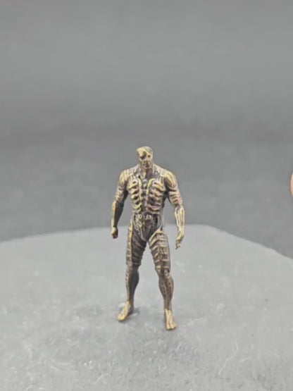 Brass Engineer Figurine — Biomechanical Alien Desk Sculpture